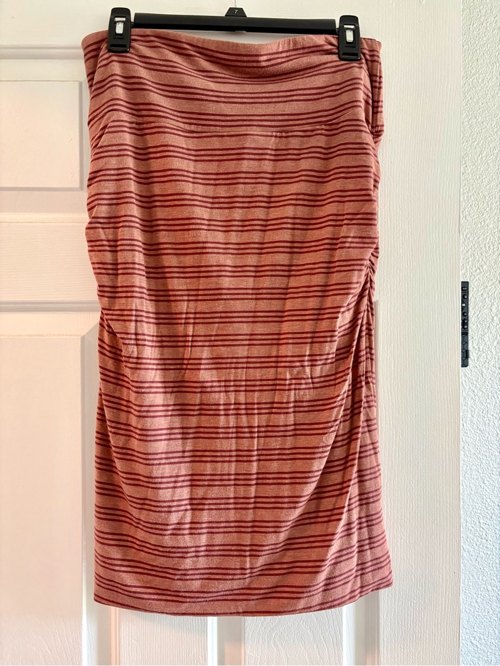 Prana Striped Rose and Berry Midi Skirt